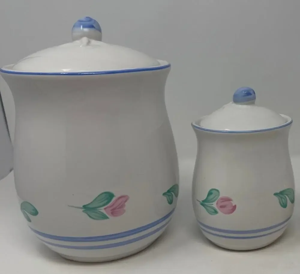 International China Company Canister Set Large and Small Capri Pattern